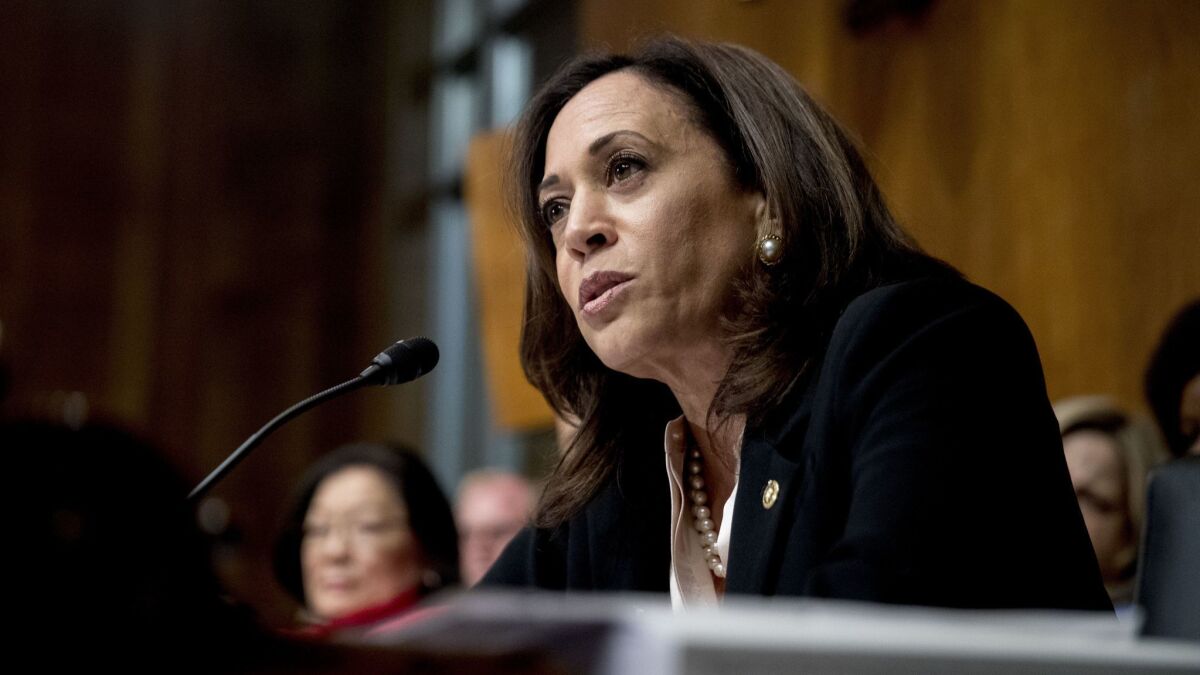 Sen. Kamala Harris returns to the Bay Area for the weekend's state Democratic convention, joined by 13 of her presidential rivals.