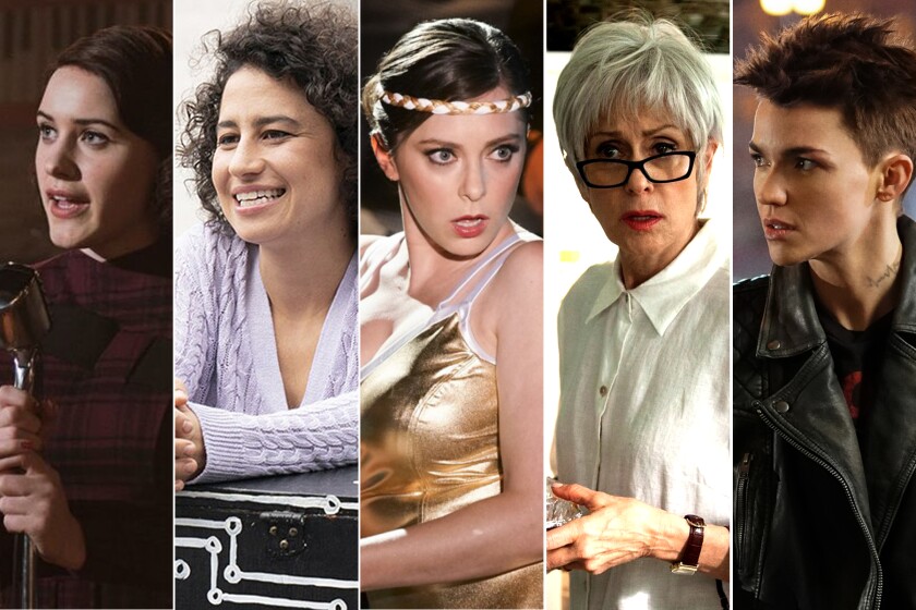 Rachel Brosnahan in "The Marvelous Mrs. Maisel"; Ilana Glazer in "Broad City"; Rachel Bloom in "Crazy Ex-Girlfriend"; Judith Light in "Transparent"; and Ruby Rose in "Batwoman."