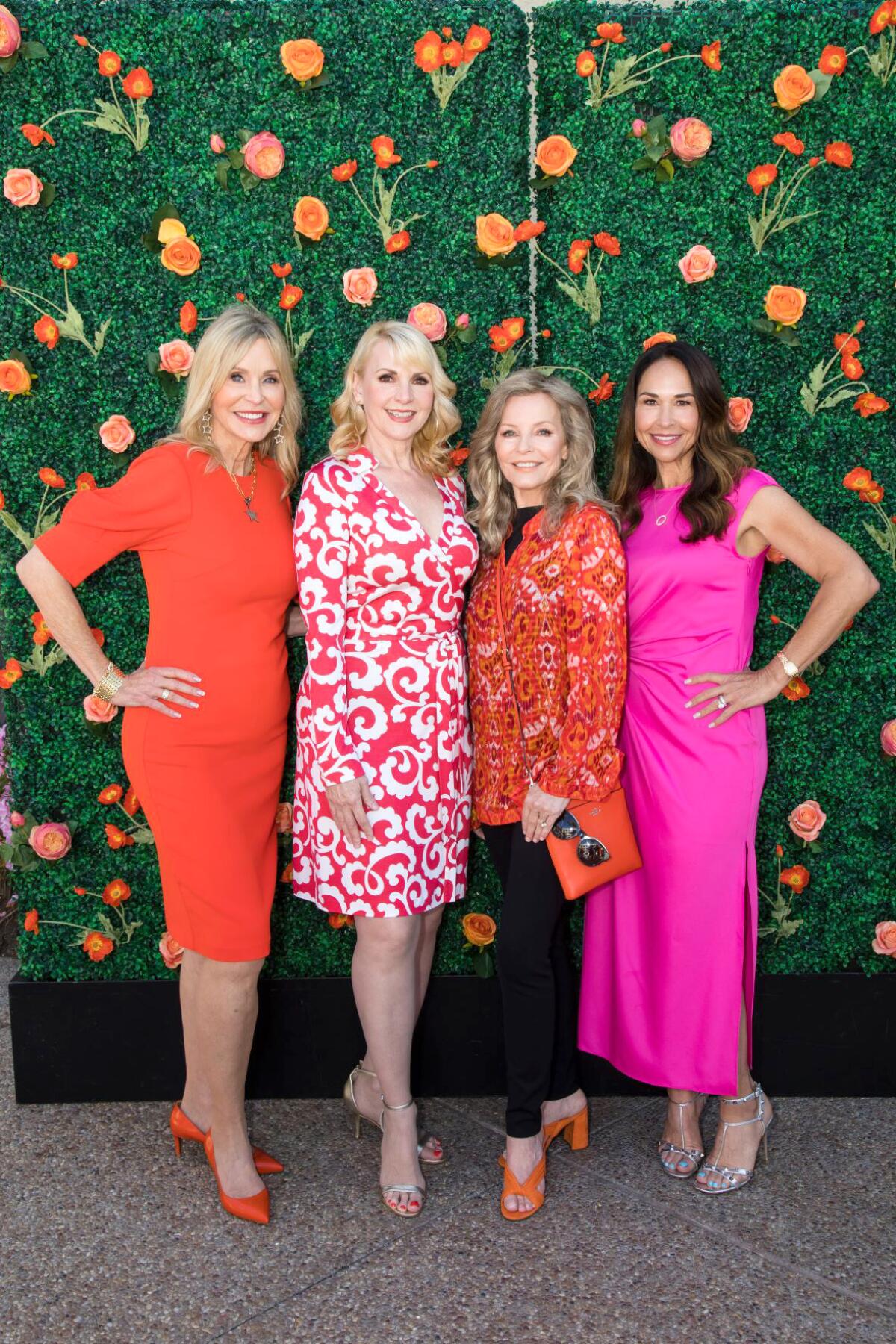 Patti Edwards, from left, Gina Van Ocker, Cheryl Ladd and Patricia Ford at the spring fashion luncheon for Childhelp.
