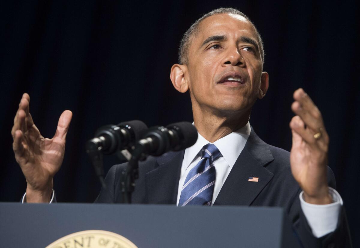 President Obama addresses the annual National Prayer Breakfast in Washington on Thursday.