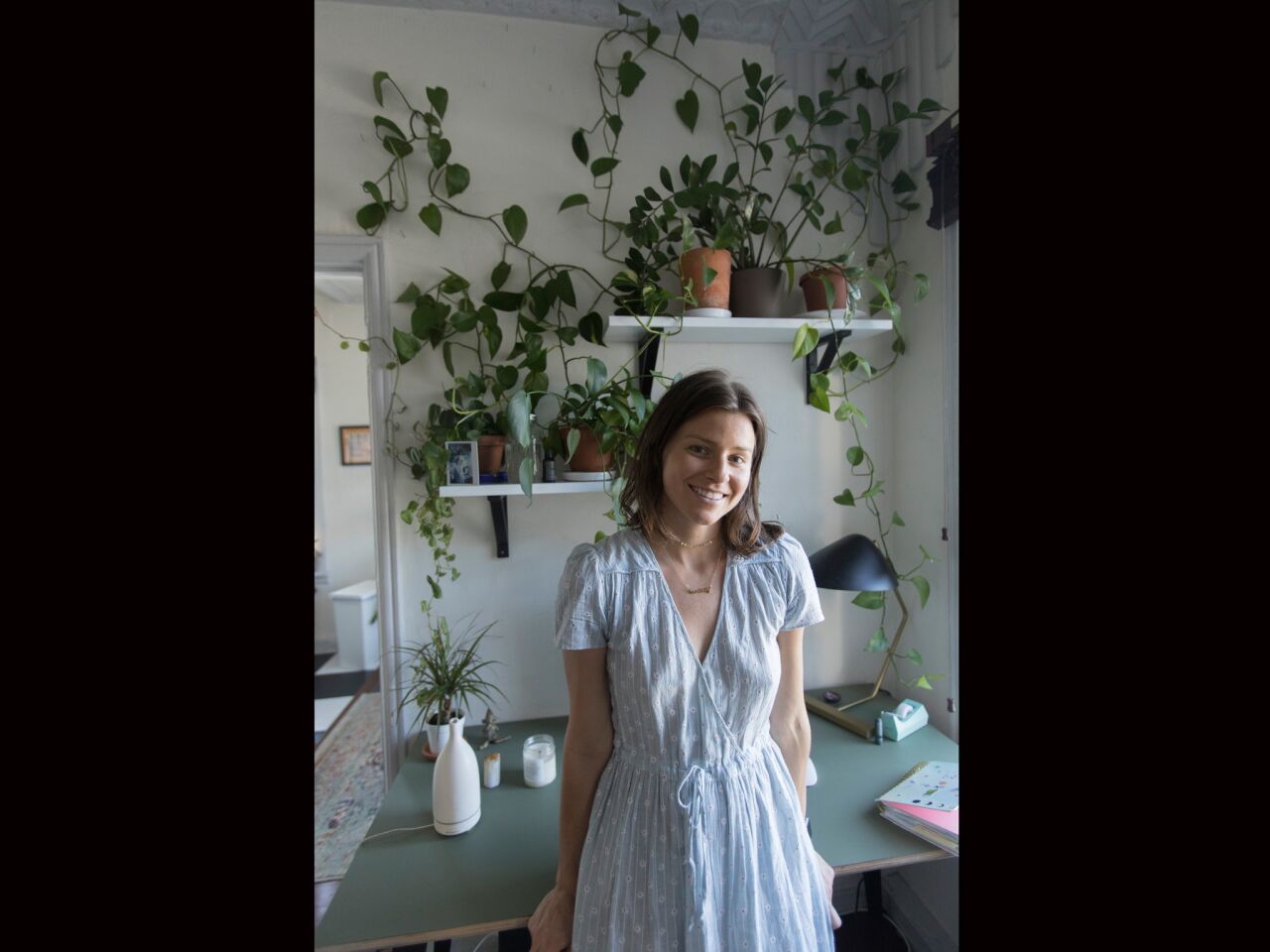 Lee Tilghman, in her Koreatown apartment.