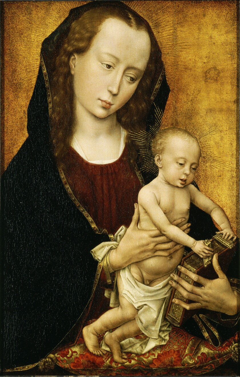 A Renaissance oil on panel of the Virgin and Child