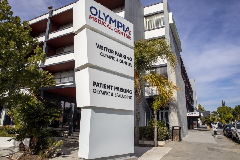 Exterior of Olympia Medical Center in Mid-Wilshire.