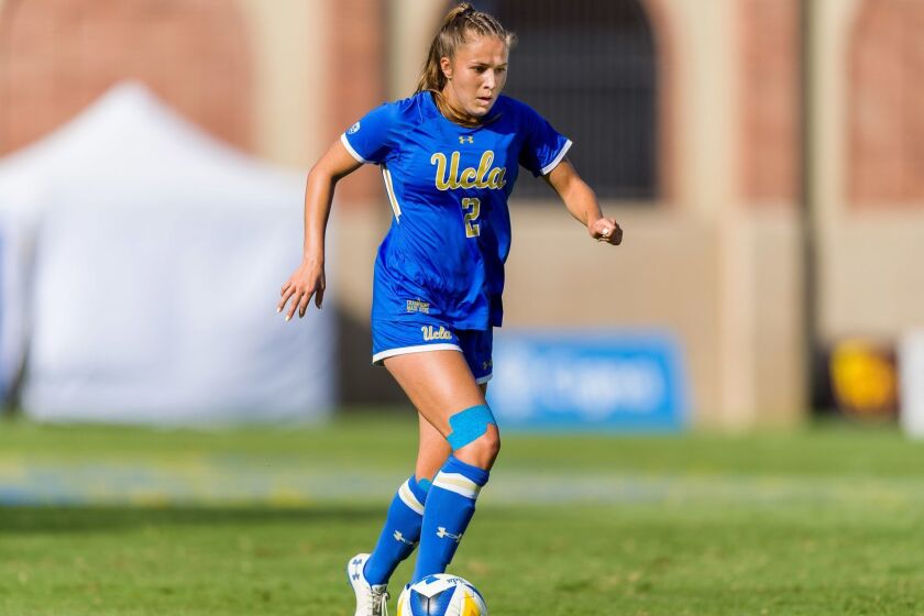UCLA's Ashley Sanchez plays for UCLA womens soccer team in 2018.