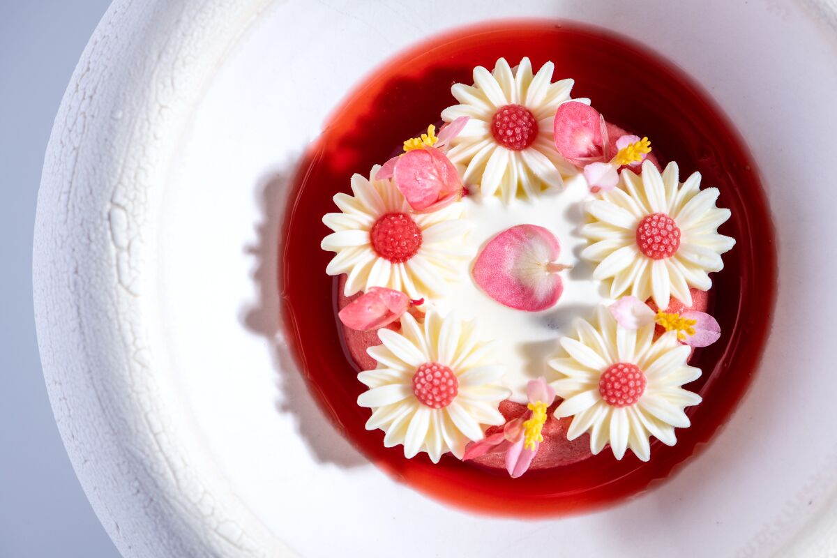 "Fresas con natas," a strawberry-themed dessert.