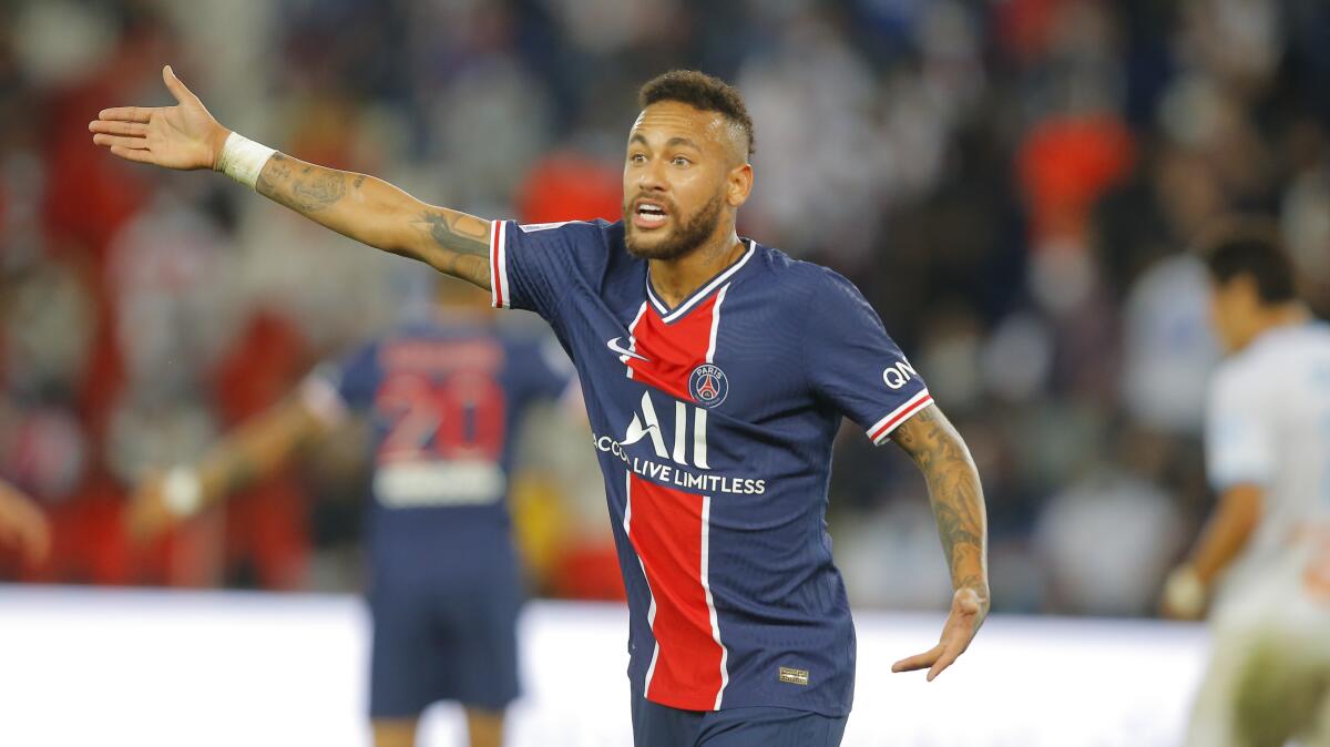 PSG's Neymar during the French League One  