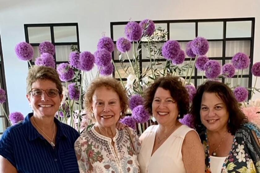 Susan Coskey (far left), Susan Coskey, Rhea Coskey (mom), Laurie Coskey, Eileen Coskey Fracchia at a family gathering in Los Angeles in July 2022