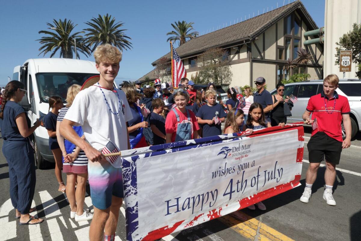 Participants at last year’s 4th of July Parade in Del Mar.