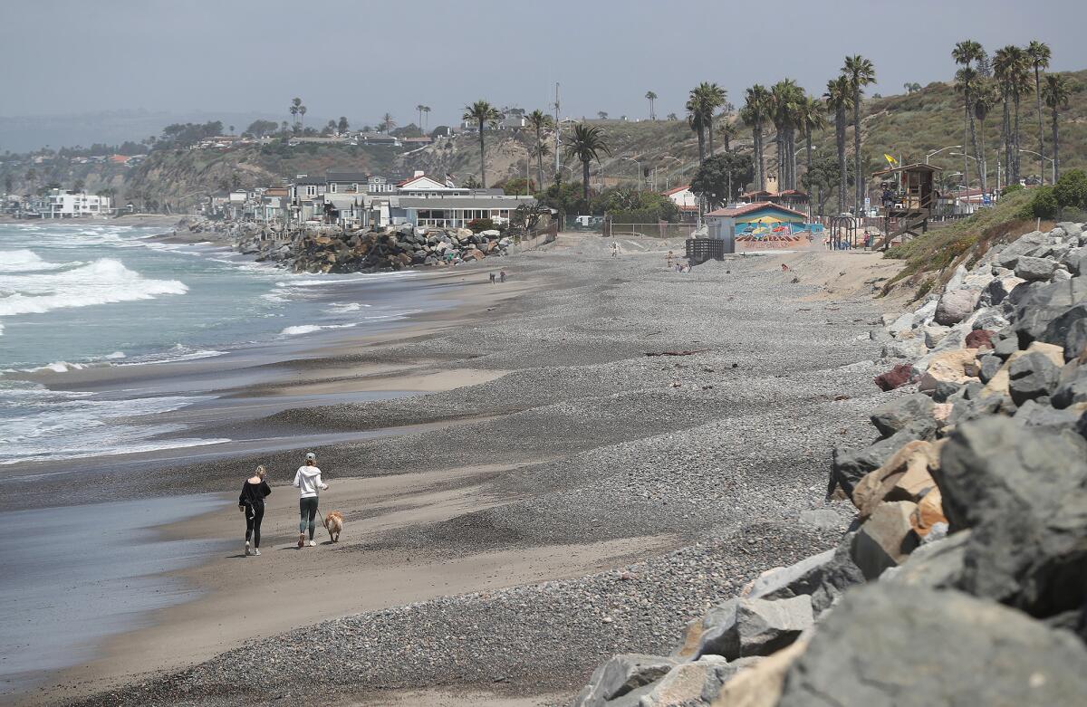 North Beach in San Clemente where sand has substantially eroded, prompting city officials to declare an emergency.