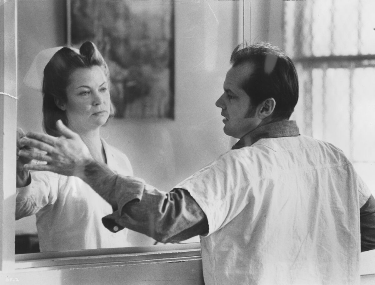 Louise Fletcher and Jack Nicholson in 