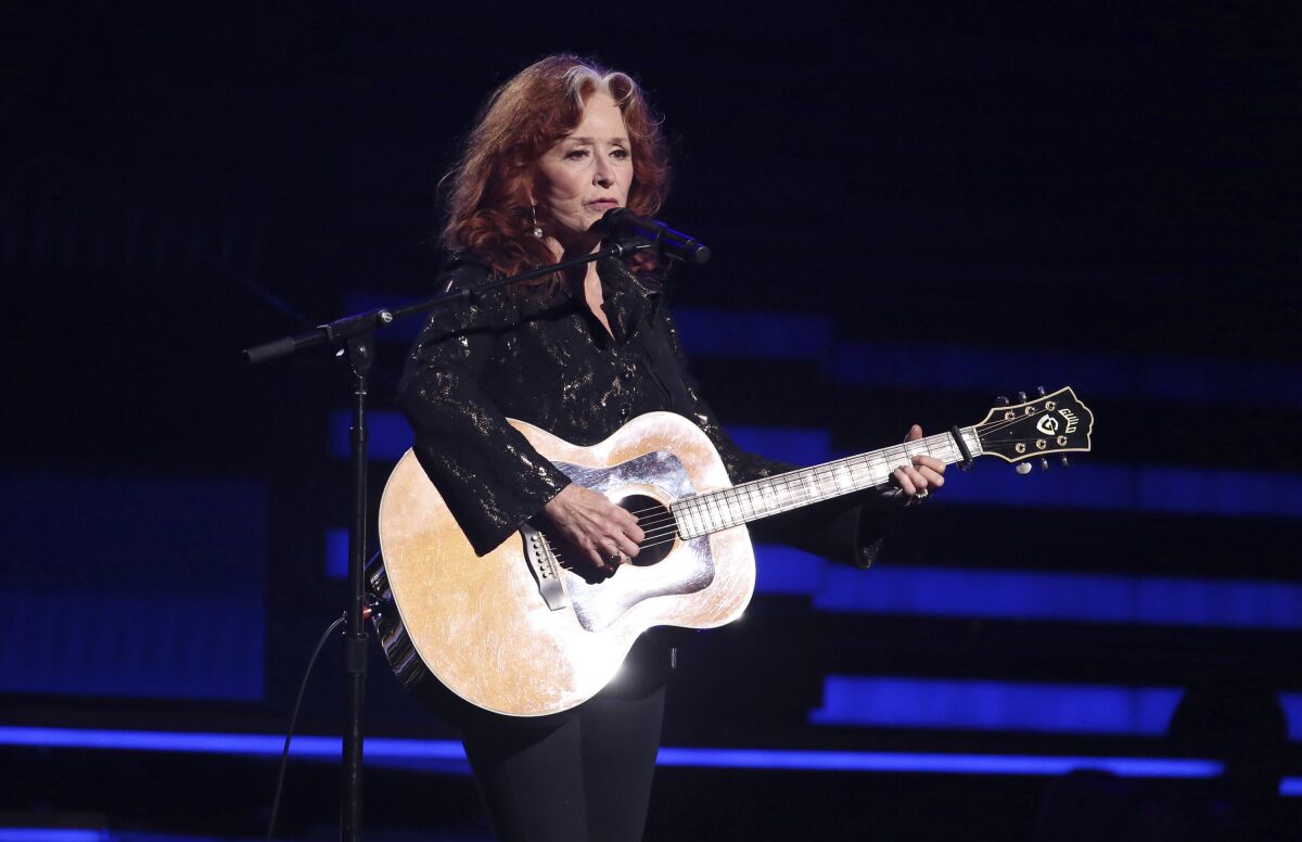 Bonnie Raitt performs at the 2020 Grammy Awards