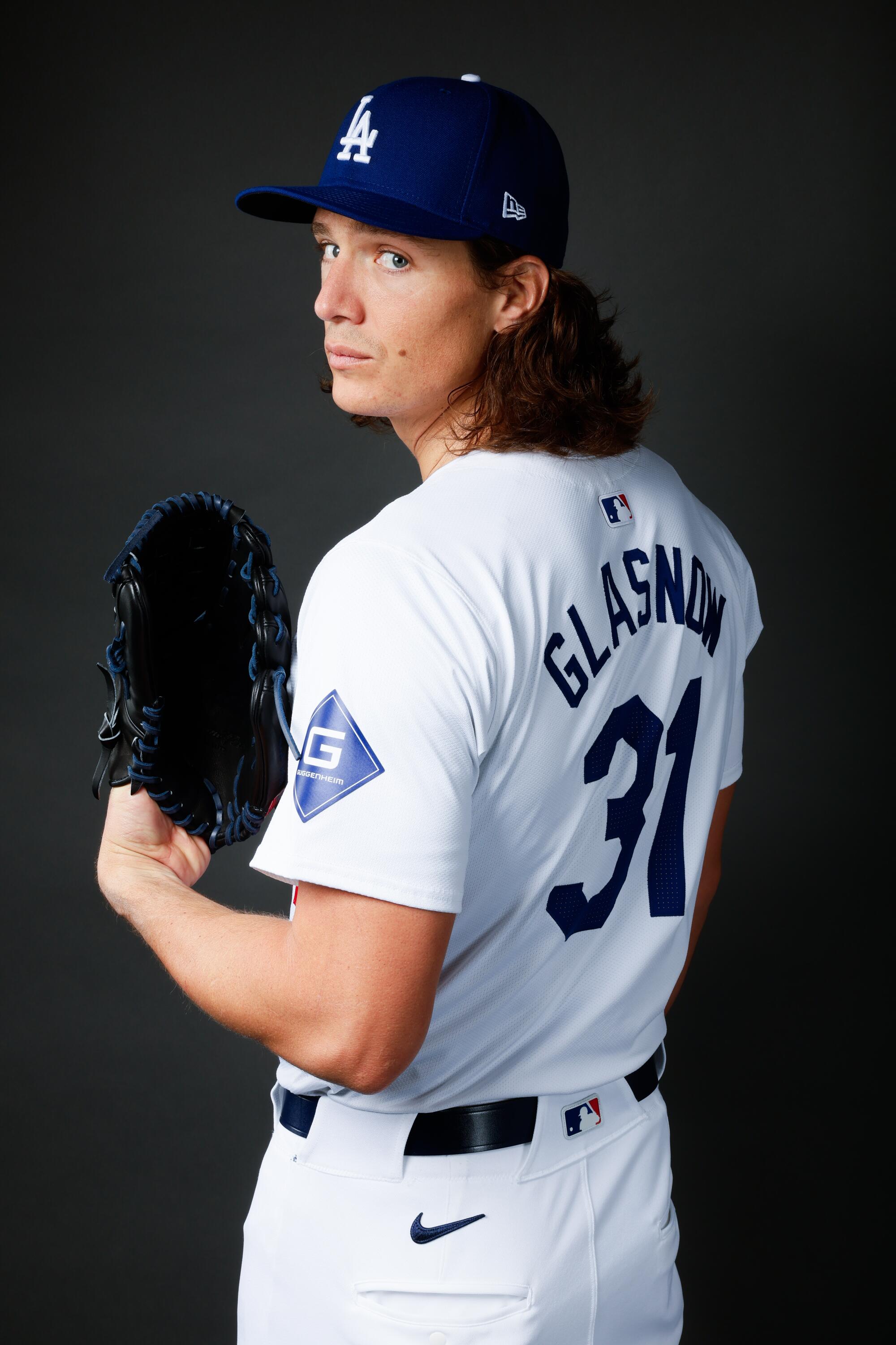 Portrait of Dodgers pitcher Tyler Glasnow