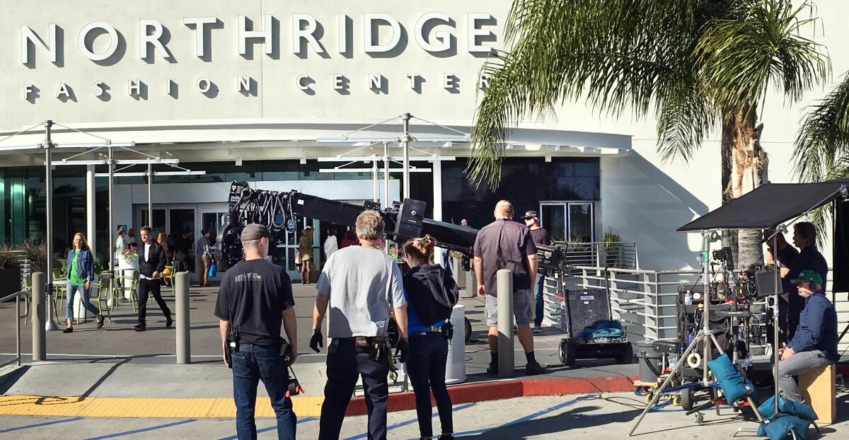 Filming for Netflix movie "The Prom" at Northridge Fashion Center
