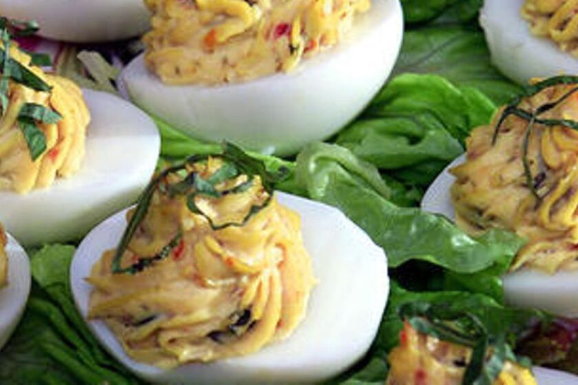Isn't it always time for deviled eggs? Recipe: Sun-dried-tomato-stuffed eggs