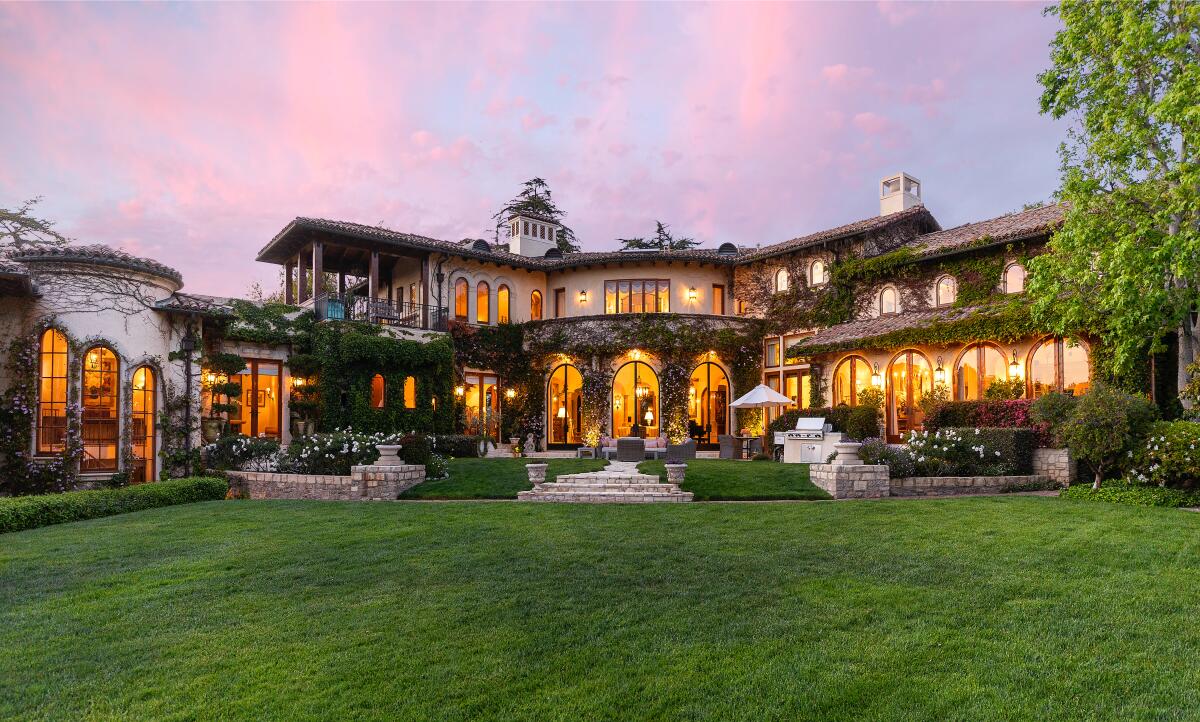 A view of a mansion owned by boxing legend Sugar Ray Leonard in Pacific Palisades.