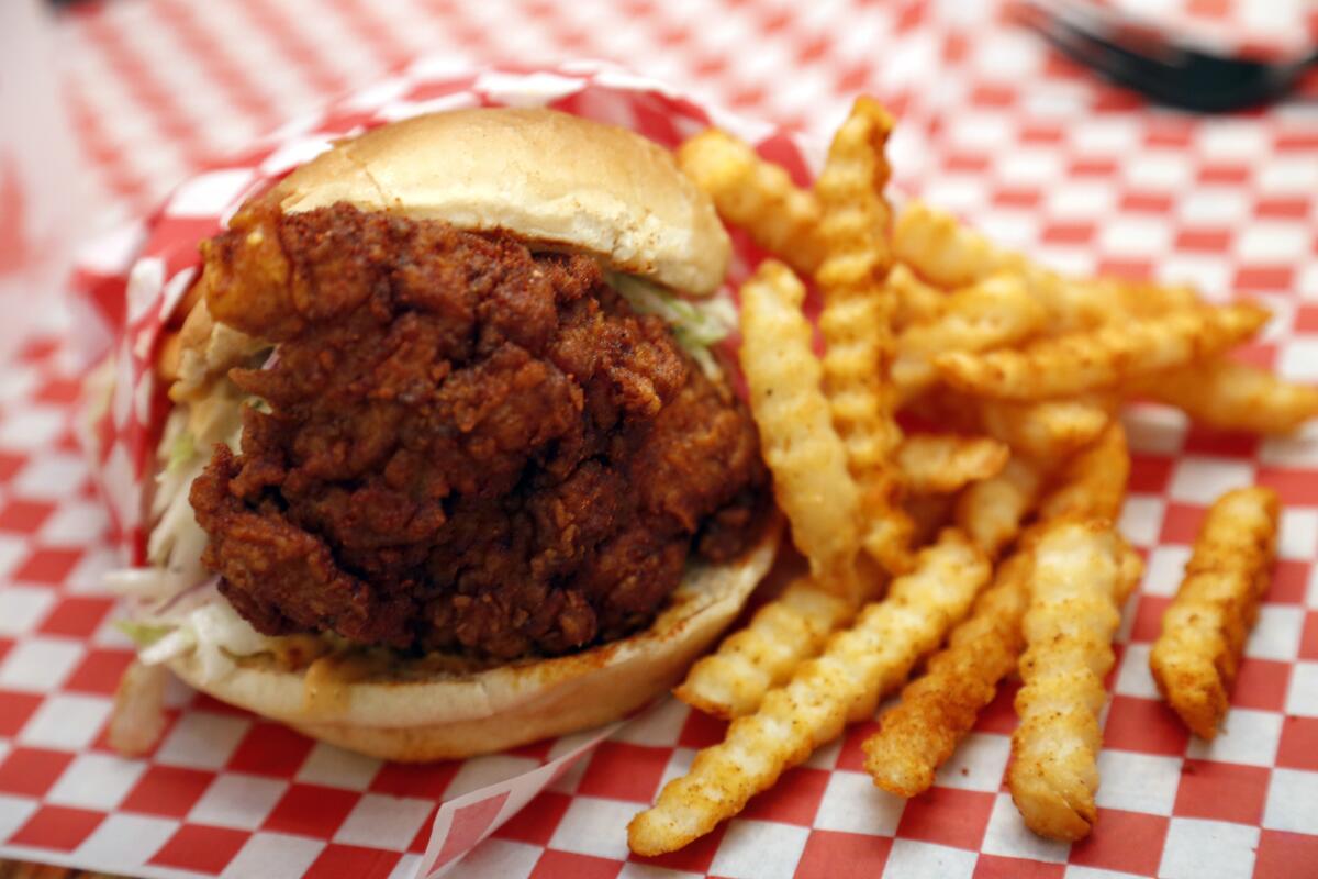 The Country Fried Chicken Sandwich at Howlin' Ray's Hot Chicken, at the Far East Plaza in Chinatown.
