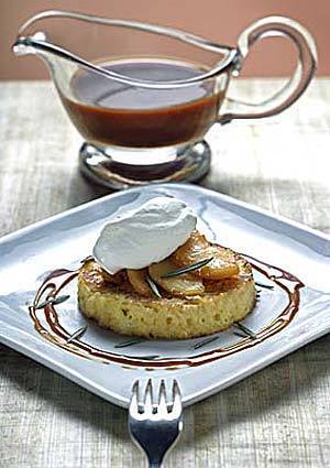 Rosemary pain perdu with sauteed apples