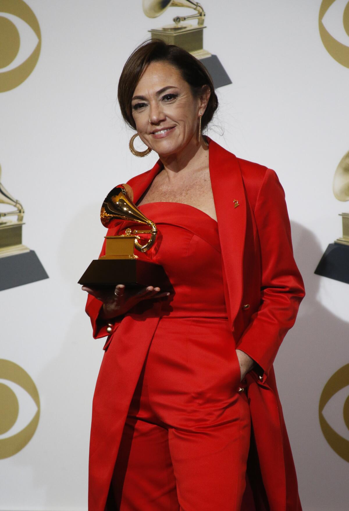 Claudia Brant won for in the Latin pop album category for "Sincera,"