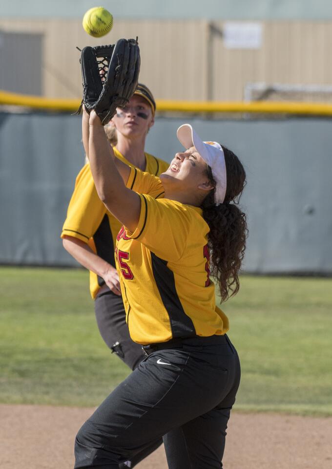 Etancia vs. Costa Mesa in a girls' softball game