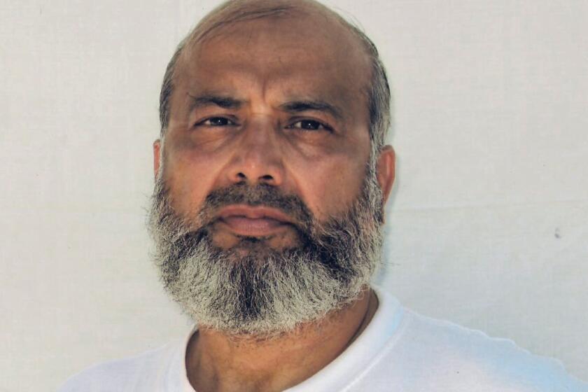 This undated photo made by the International Committee of the Red Cross and provided by lawyer David H. Remes, shows Guantanamo prisoner Saifullah Paracha. A lawyer for the oldest prisoner at the U.S. base at Guantanamo Bay, Cuba, says authorities have approved his release after more than 16 years in custody. Attorney Shelby-Sullivan Bennis says she was notified Monday that the prison review board determined 73-year-old Saifullah Paracha is deemed to no longer pose a threat to U.S. security. The native of Pakistan has been held at Guantanamo since September 2004 for suspected links to al-Qaida but was never charged. (Provided by David H. Remes via AP)