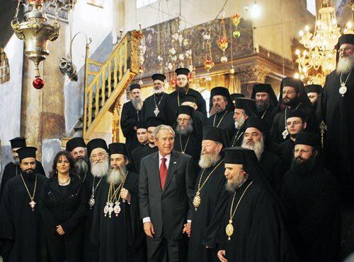 With Greek Orthodox clergy