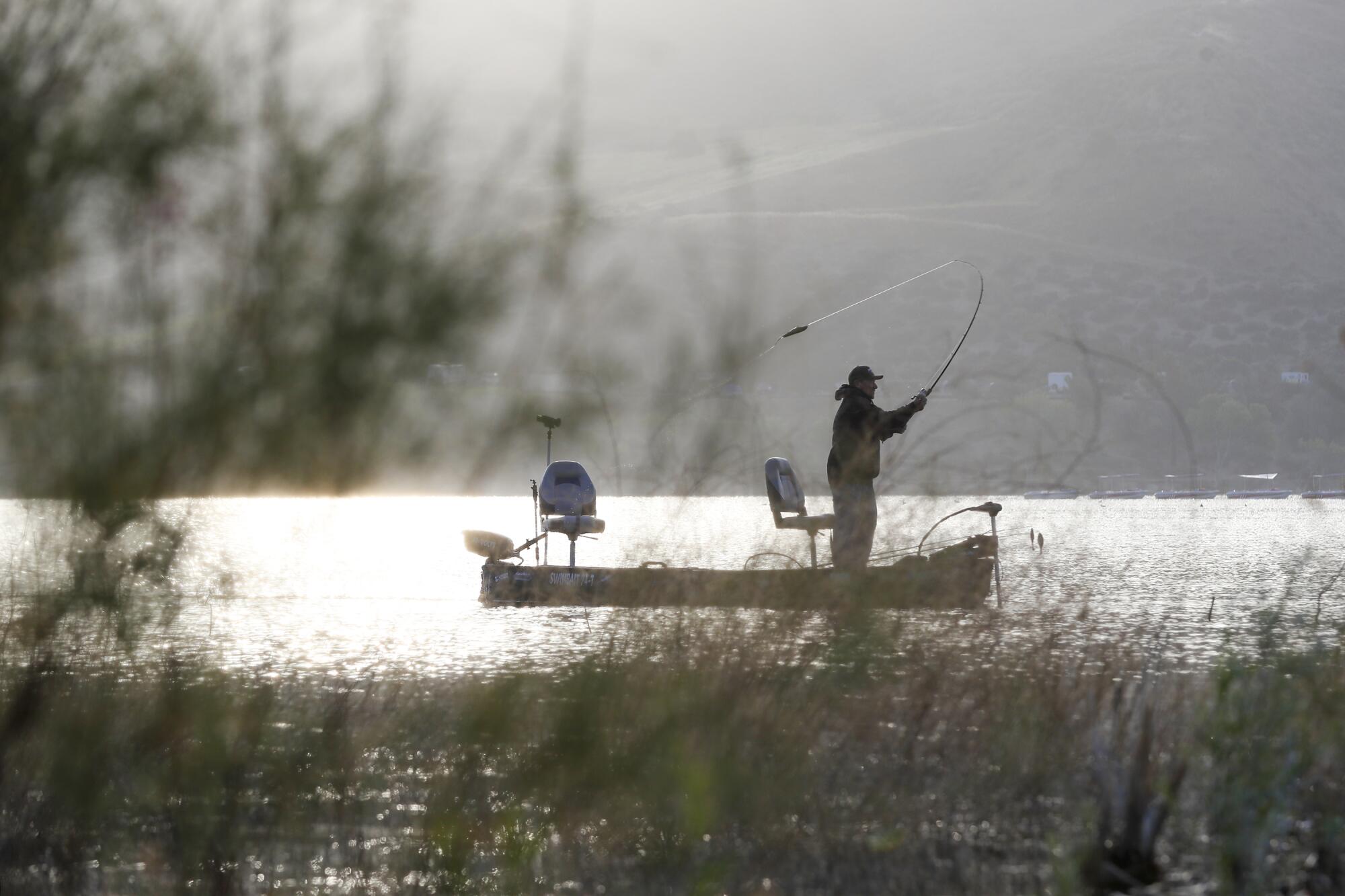 Butch Brown fishing at Castaic Lake.