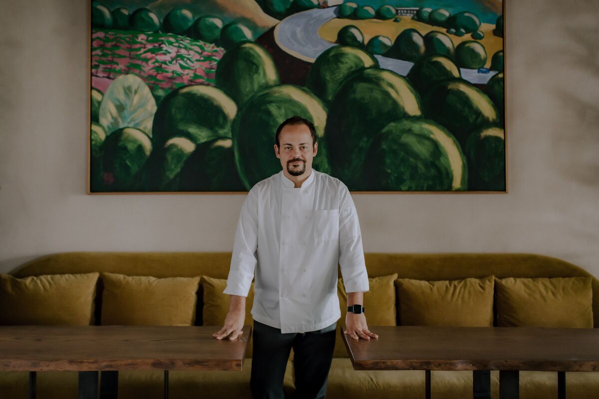 Valle restaurant executive chef Roberto Alcocer inside the 155-seat modern Mexican venue in Oceanside
