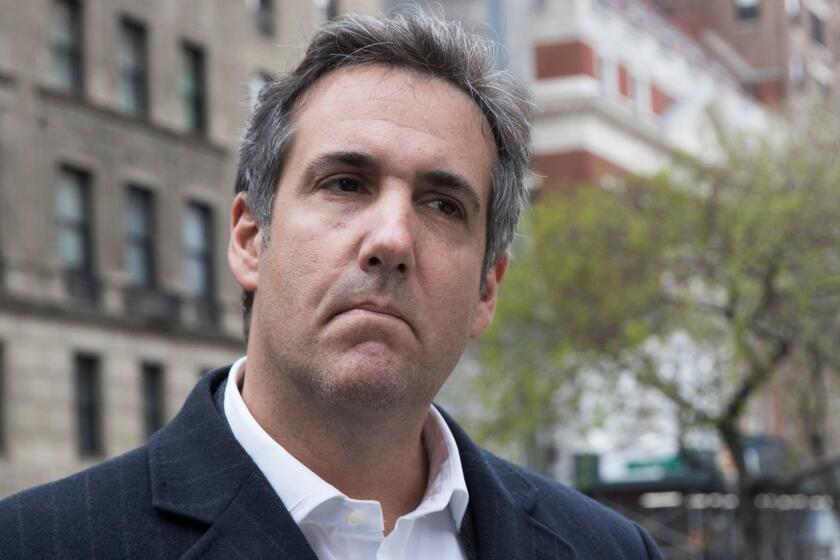 FILE - This Wednesday, April 11, 2018 file photo shows attorney Michael Cohen in New York. The Treasury Departmentâs internal watchdog says itâs investigating how detailed allegations about the banking records of President Donald Trumpâs personal lawyer became public. (AP Photo/Mary Altaffer)