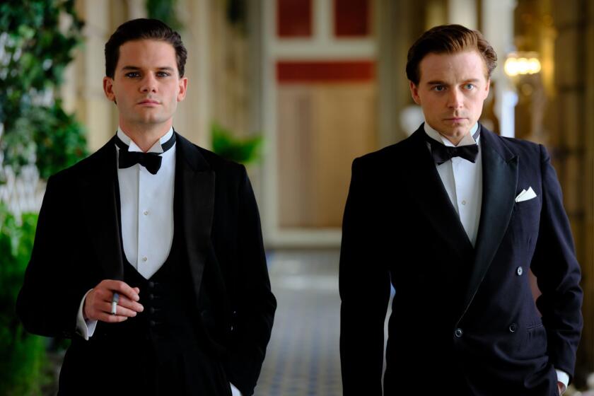 Jeremy Irvine, left, and Jack Lowden in the movie "Benediction."