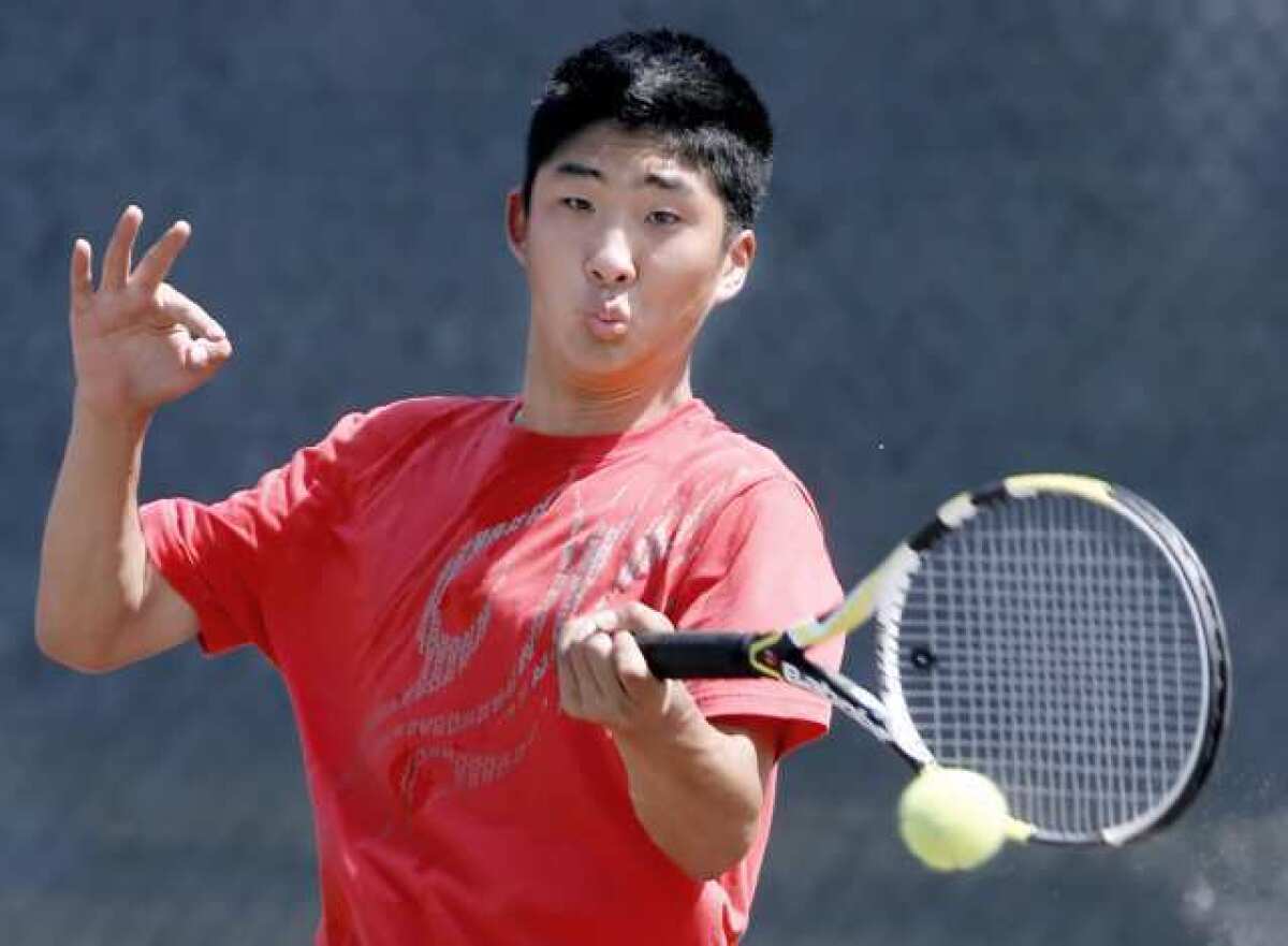 ARCHIVE PHOTO: La Cañada High senior Joshua Kim will look to lead the Spartans' singles lineup against this year.