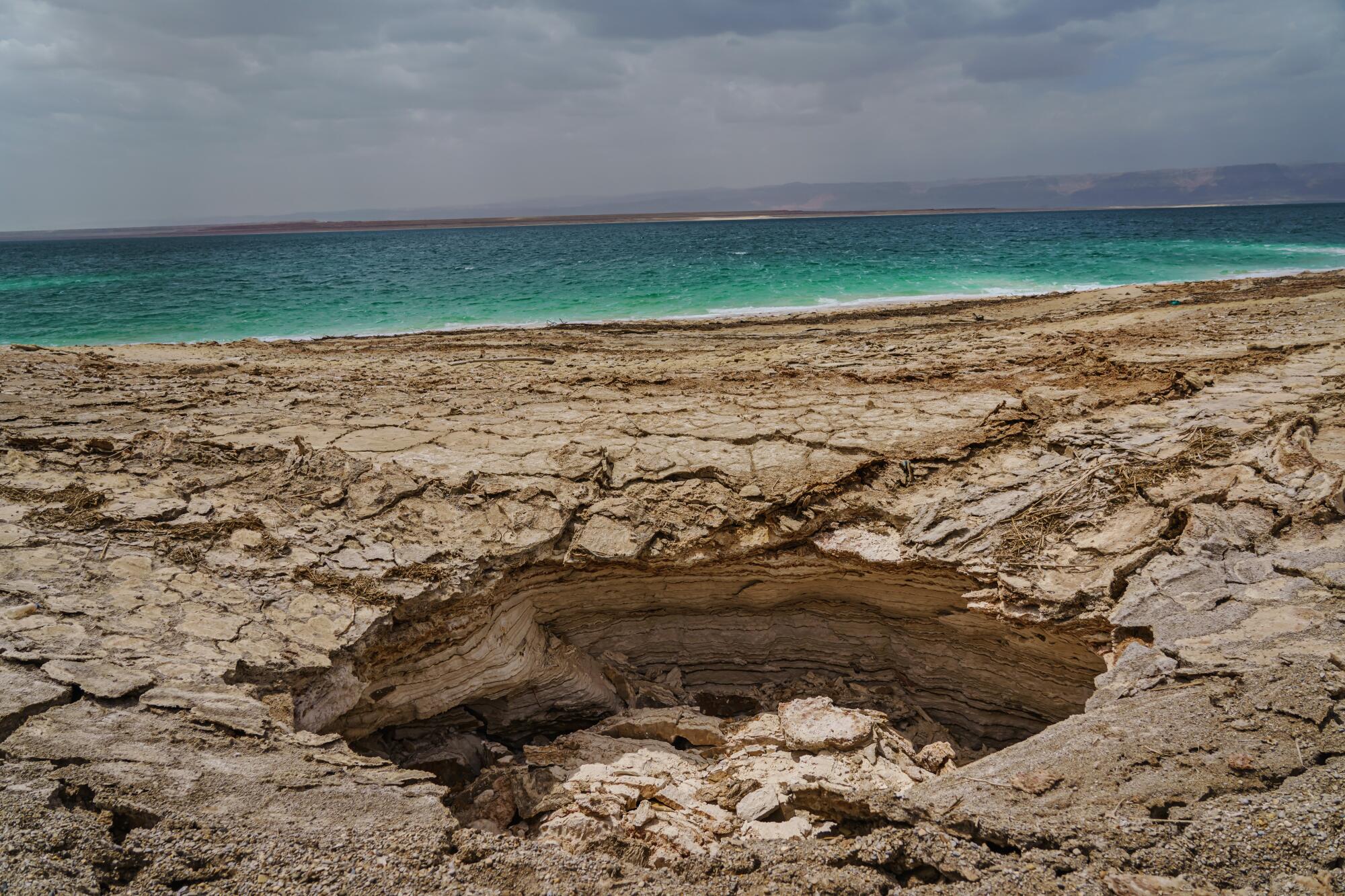  A sinkhole by the Dead Sea