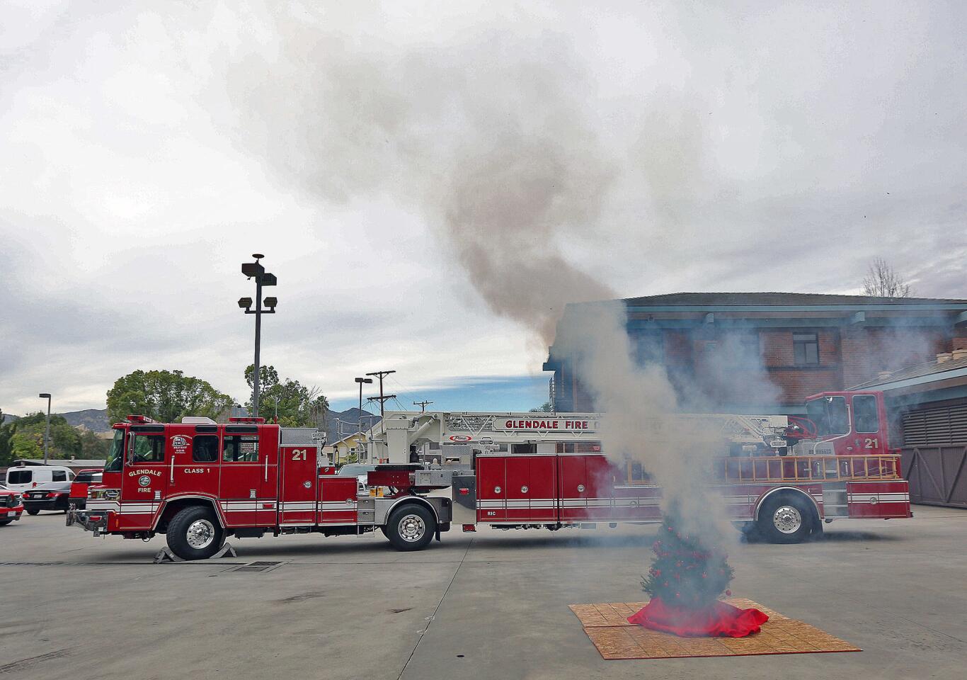 Photo Gallery: Glendale Fire Department demonstrates hazards around home during holidays