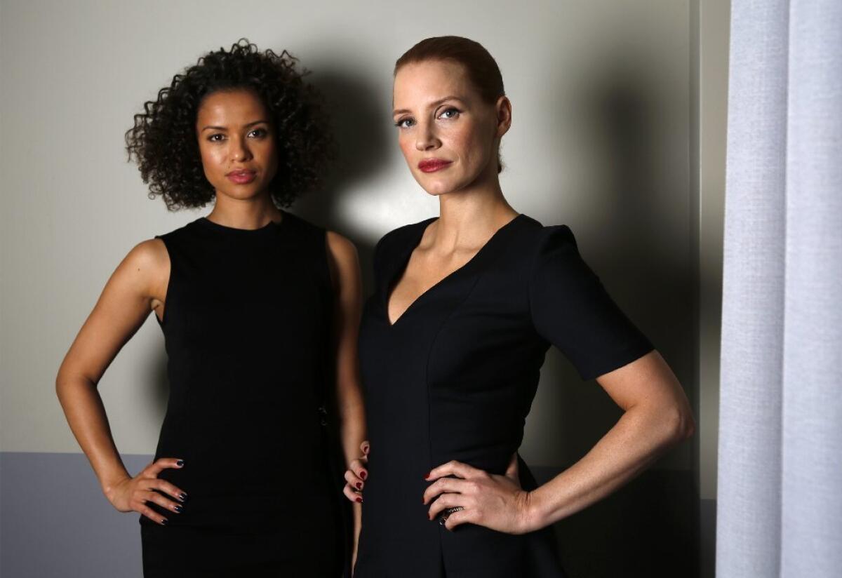 Gugu Mbatha-Raw, left, and Jessica Chastain star in the movie "Miss Sloane."