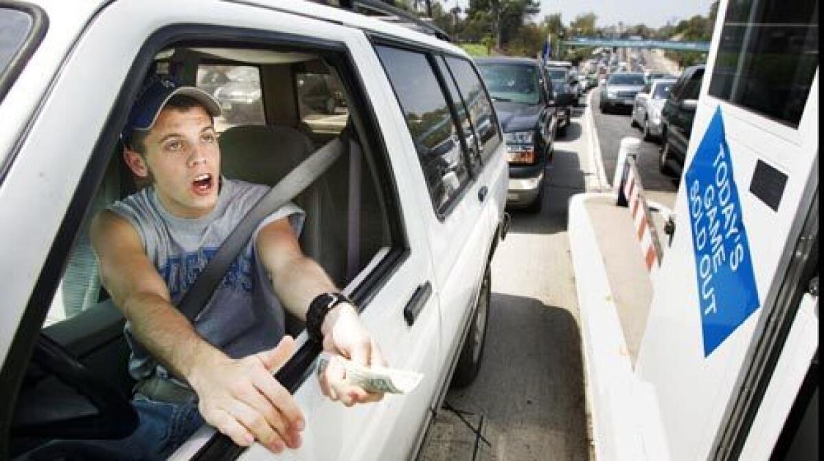 On Opening Day last year, Dodger fan Andrew Melton registered his surprise at learning that the parking fee at Dodger Stadium had risen from $10 to $15 - and he had only $10. He was allowed through anyway.