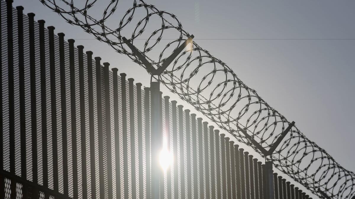 A fence along the Mexico-U.S. border in Texas.
