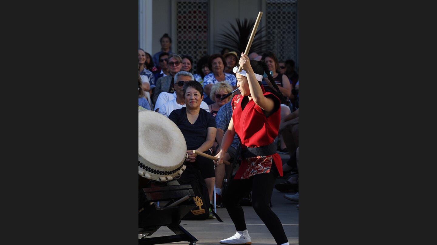 Photo Gallery: Makoto Taiko performs with Japanese percussion at Brand Library summer concert series