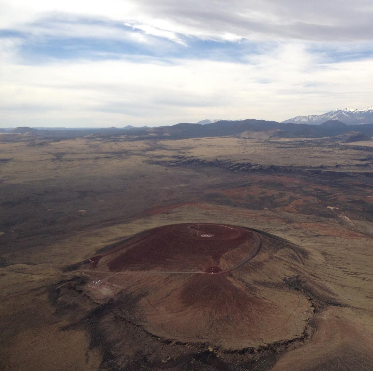 Aerial view of the Roden Crater, the extinct Arizona volcano that James Turrell has spent decades transforming into a work of art.