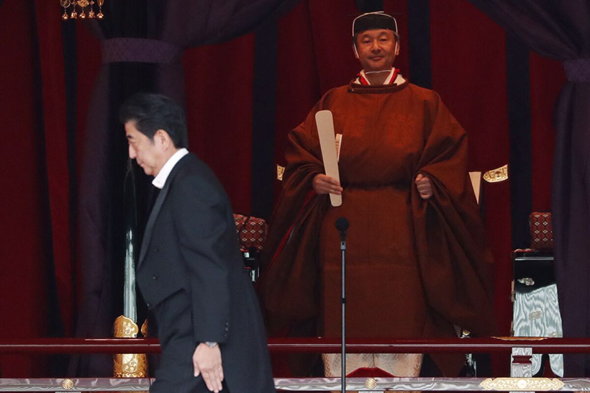 Emperor Naruhito, Shinzo Abe