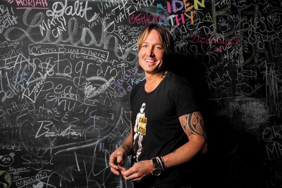 Keith Urban is photographed at East West Studios in Los Angeles on April 1, 2016.