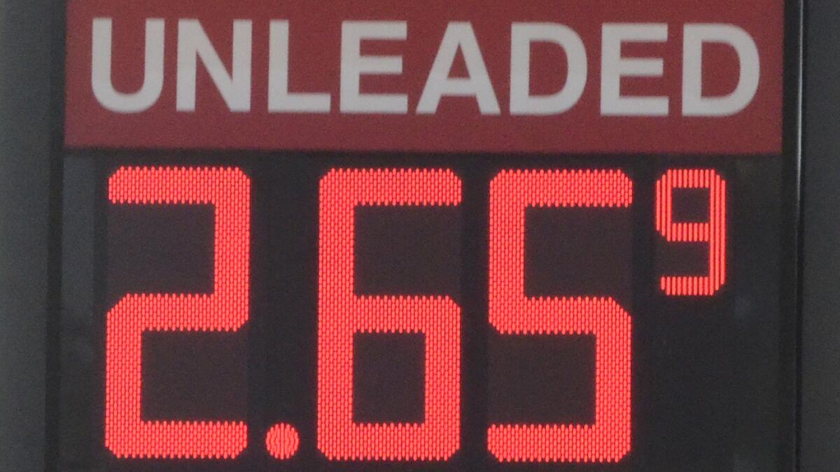 The price of regular gasoline dropped to $2.659 per gallon at a Hi Tech Fuels in Chattanooga, Tenn., last week.