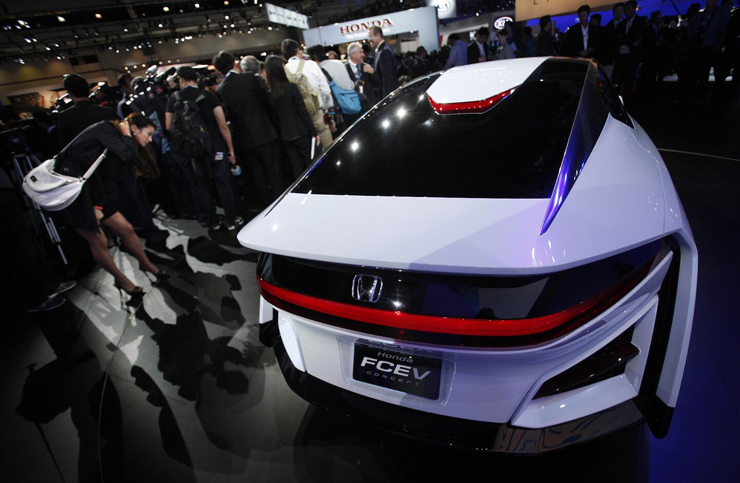 The Honda FCEV Concept debuted at the 2013 L.A. Auto Show with the same high-tech drive train (but not the body) that will be in the production version of the car going on sale in the U.S. and Japan two years from now.