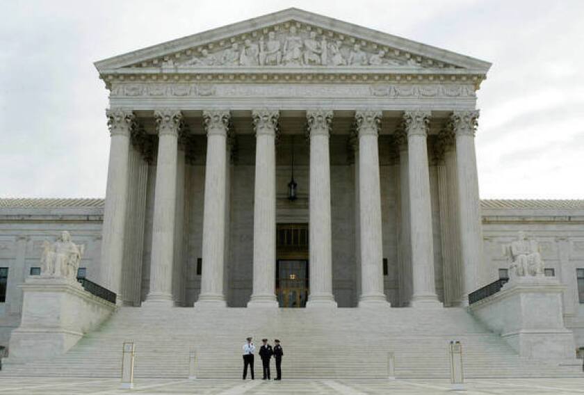 The Supreme Court building in Washington. 