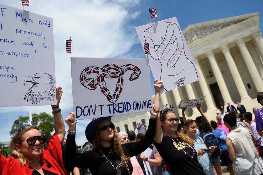 Abortion rights activists rally in front of the US Supreme Court in Washington, DC, on May 21, 2019. - Demonstrations were planned across the US on Tuesday in defense of abortion rights, which activists see as increasingly under attack. The "Day of Action" rallies come after the state of Alabama passed the country's most restrictive abortion ban, prohibiting the procedure in all cases, even rape and incest, unless the mother's life is at risk. Alabama is among about 14 states which have adopted laws banning or drastically restricting access to abortion, according to activists. (Photo by Andrew CABALLERO-REYNOLDS / AFP)ANDREW CABALLERO-REYNOLDS/AFP/Getty Images ** OUTS - ELSENT, FPG, CM - OUTS * NM, PH, VA if sourced by CT, LA or MoD **