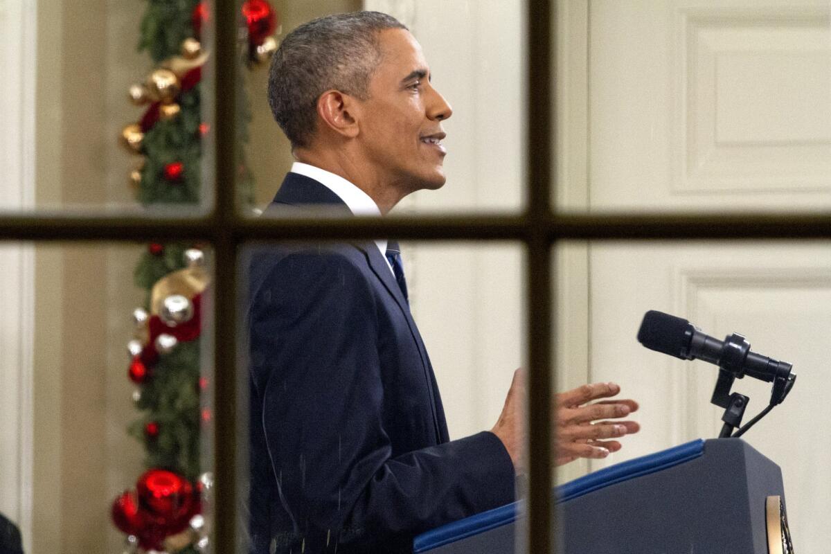 President Obama addresses the nation from the Oval Office at the White House on Dec. 6. The president's speech followed the shooting in San Bernardino on Dec. 2.
