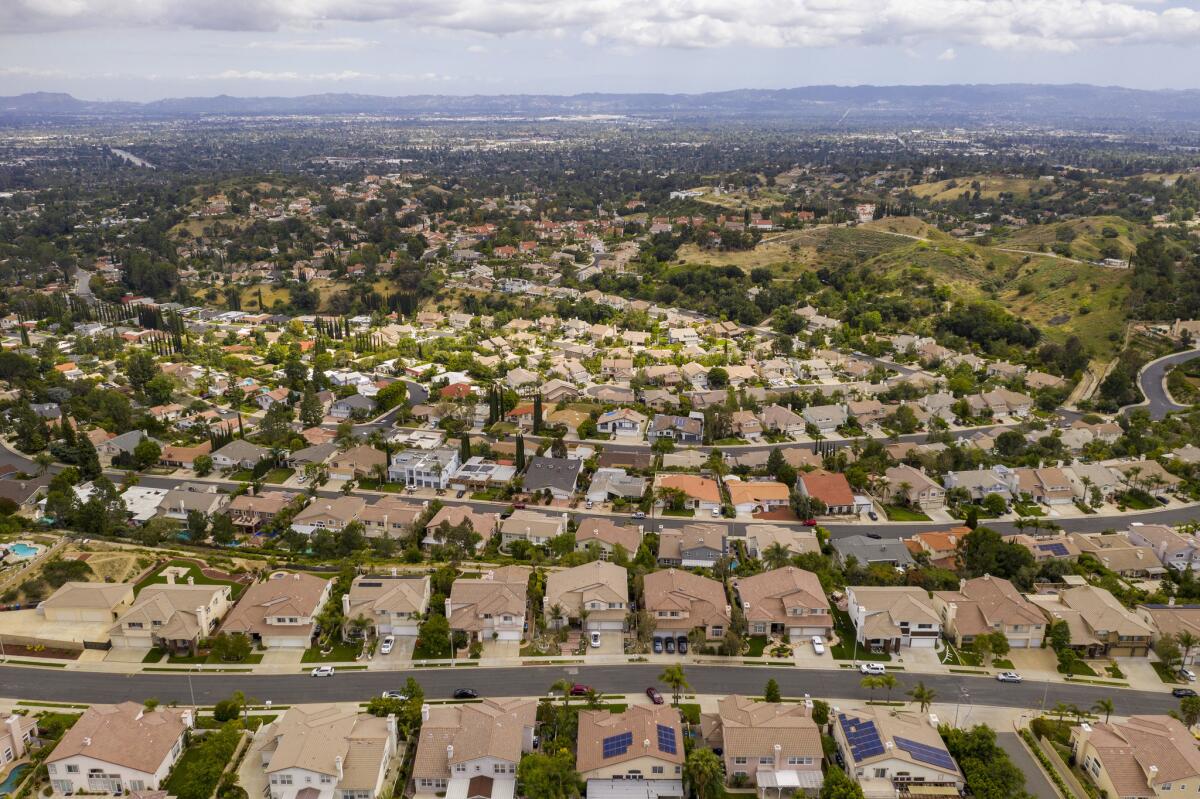 An aerial view of Granada Hills in Sen. Bob Hertzberg's 18th District.