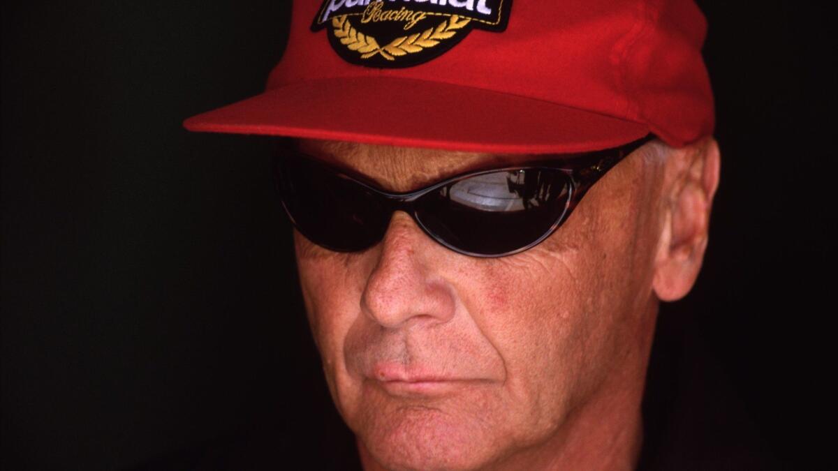 Niki Lauda before the Formula One Spanish Grand Prix at the Circuit de Catalunya in Barcelona in 2001.