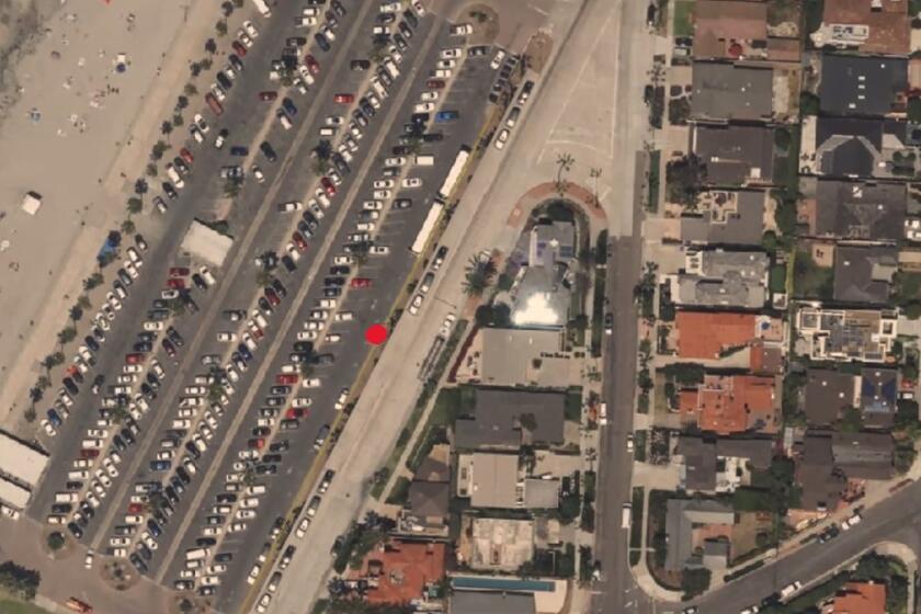 The red dot indicates the area where new proposed parking could be added near Kellogg Park in La Jolla Shores.