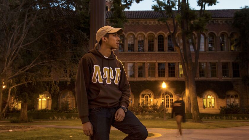 USC student Xavier Garcia transferred from Sacramento City College and is the first in his family to attend college.