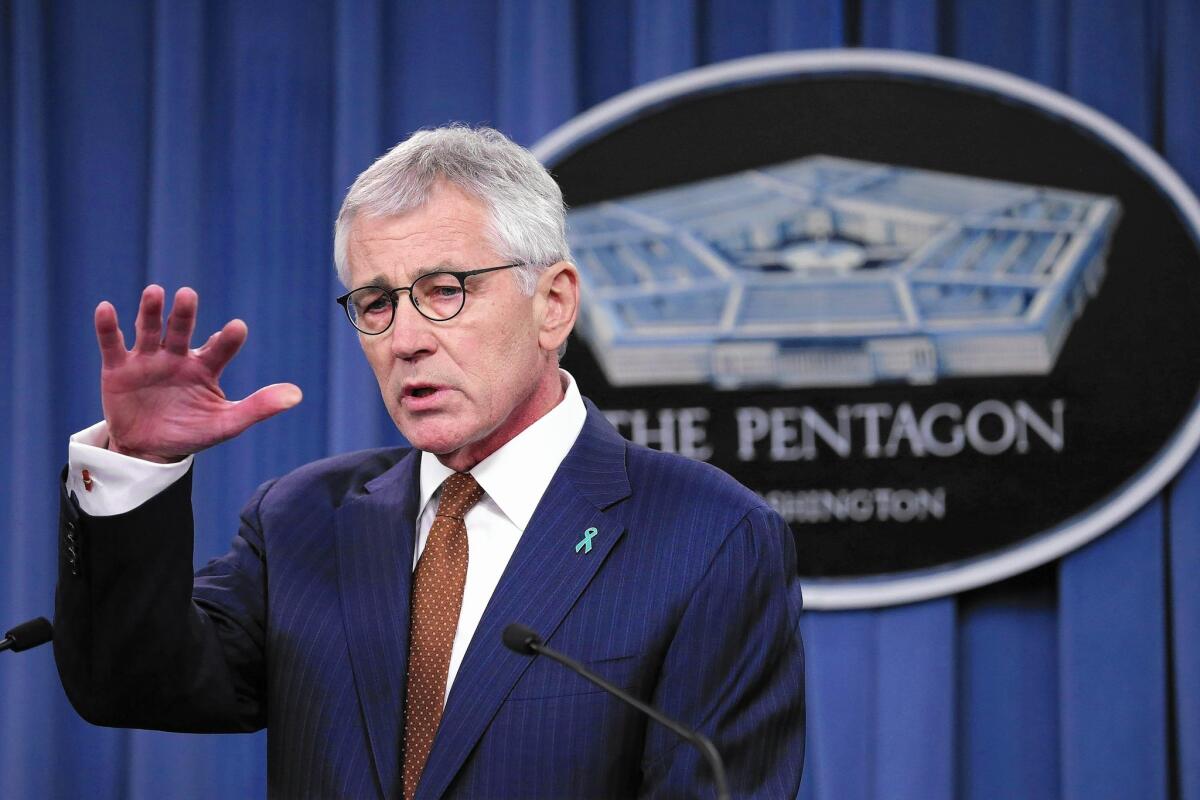 Outgoing Defense Secretary Chuck Hagel cited "indications of real progress" in combating sexual assault within the military, but added, "We still have a long way to go."