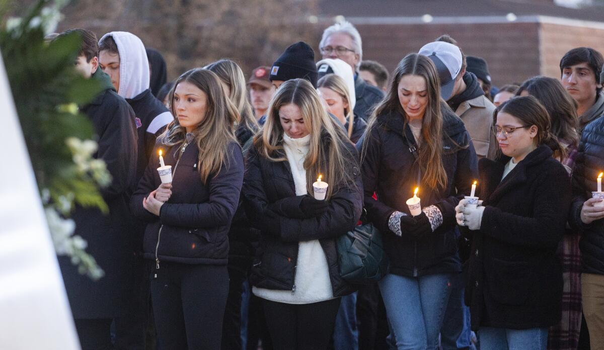 Boise State University students hold vigil